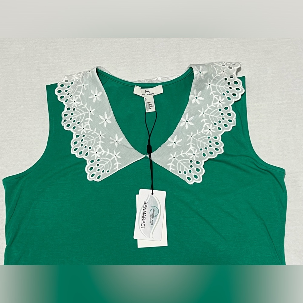 H by Halston -Womens Green Sleeveless Top Sz. SM - Picture 2 of 7